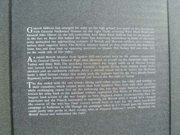 THE 1ST RHODE ISLAND REGIMENT MEMORIAL PANEL D