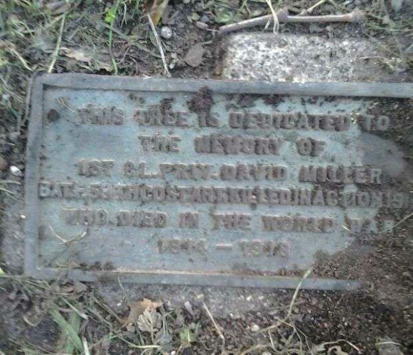 1ST CL. PRIV. DAVID MILLER MEMORIAL TREE PLAQUE