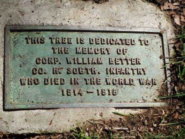 CORP. WILLIAM BETTER MEMORIAL TREE PLAQUE