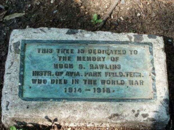 HUGH S. RAWLINS MEMORIAL TREE PLAQUE