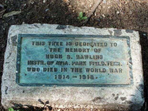 HUGH S. RAWLINS MEMORIAL TREE PLAQUE