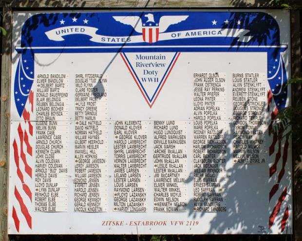 MOUNTAIN RIVERVIEW DOTY WW II MEMORIAL