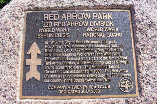 RED ARROW PARK MEMORIAL PLAQUE