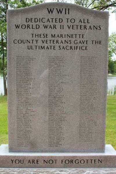 MARINETTE COUNTY WORLD WAR II MEMORIAL