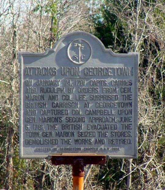 ATTACKS UPON GEORGETOWN WAR MEMORIAL MARKER