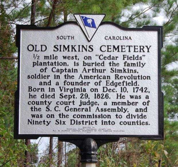 OLD SIMKINS CEMETERY REVOLUTIONARY SOLDIER MEMORIAL MARKER