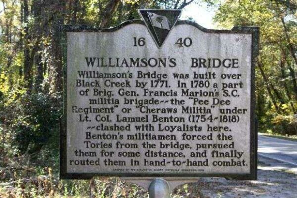 WILLIAMSON’S BRIDGE REVOLUTIONARY WAR MEMORIAL MARKER