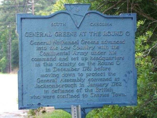 GENERAL GREENE AT THE ROUND O MEMORIAL MARKER