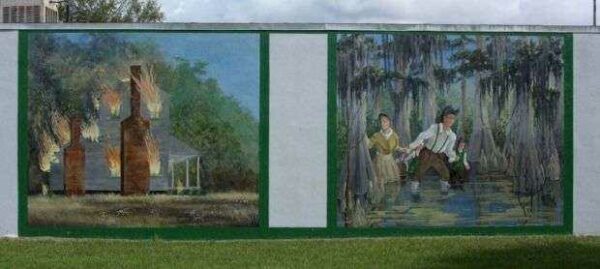 THE BURNING OF MOUZON’S HOME MEMORIAL MURAL B