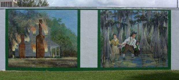 THE BURNING OF MOUZON’S HOME MEMORIAL MURAL B