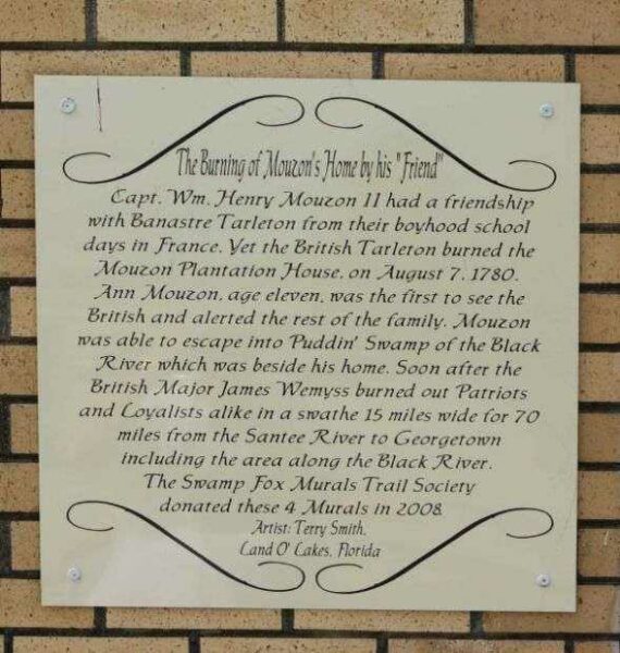 THE BURNING OF MOUZON’S HOME MEMORIAL MURAL PLAQUE