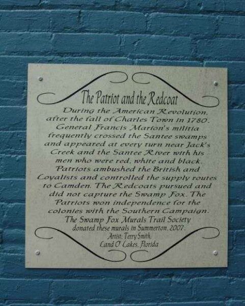 THE PATRIOT AND THE RED COAT MEMORIAL PLAQUE