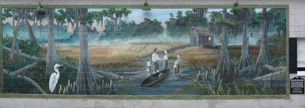 PATRIOT DEPARTS TO RIDE WITH MARION MEMORIAL MURAL