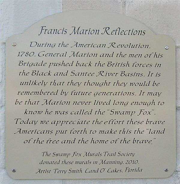 FRANCIS MARION REFLECTIONS MEMORIAL MURAL PLAQUE