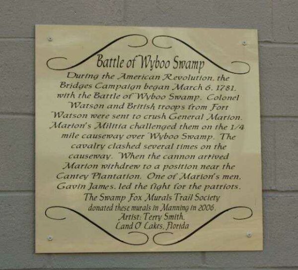 BATTLE OF WYBOO SWAMP MEMORIAL MURAL PLAQUE