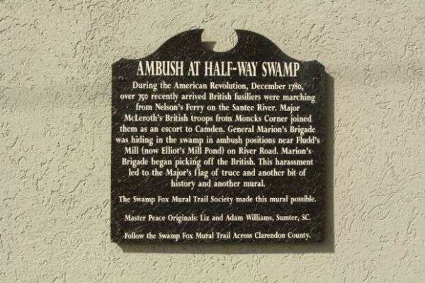 AMBUSH AT HALF-WAY SWAMP MEMORIAL MURAL PLAQUE