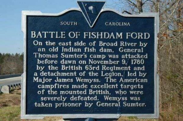BATTLE OF FISHDAM FORD MEMORIAL MARKER