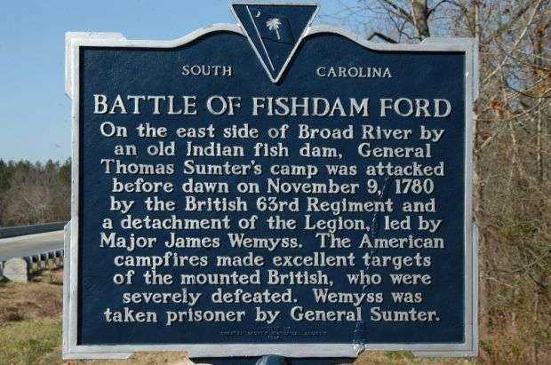 BATTLE OF FISHDAM FORD MEMORIAL MARKER