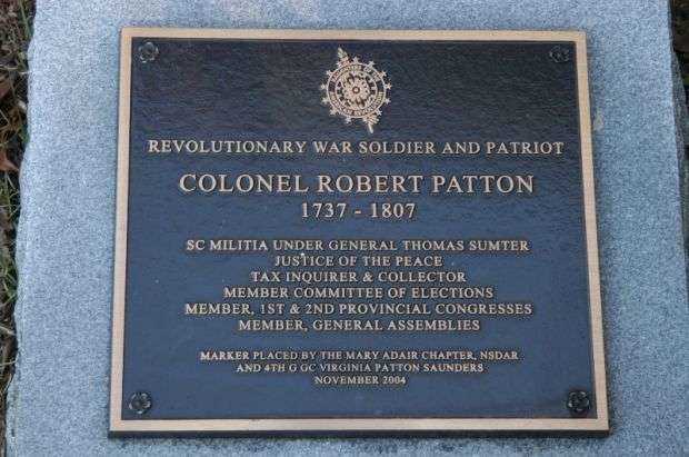COLONEL ROBERT PATTON REVOLUTIONARY SOLDIER MEMORIAL PLAQUE