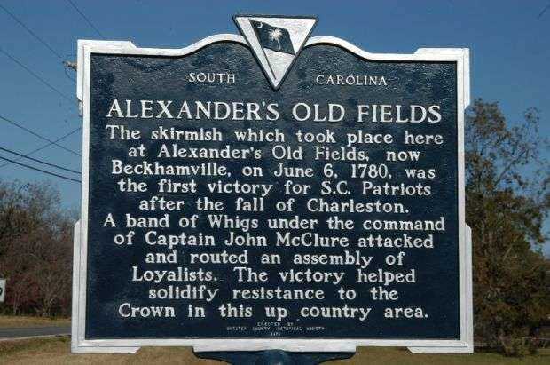 ALEXANDER’S OLD FIELDS REVOLUTIONARY WAR MEMORIAL MARKER