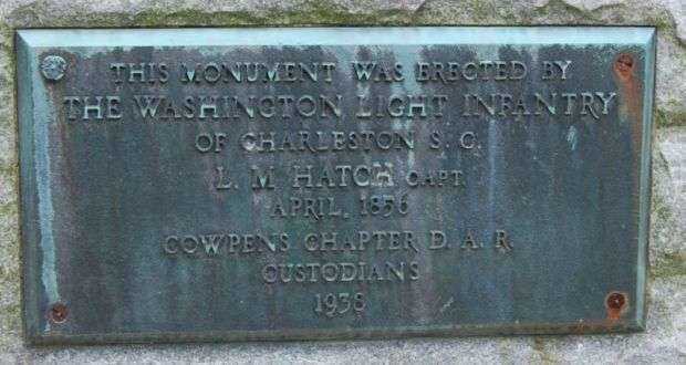 WASHINGTON LIGHT INFANTRY MONUMENT PLAQUE