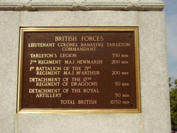 THE BATTLE OF COWPENS MEMORIAL PLAQUE B