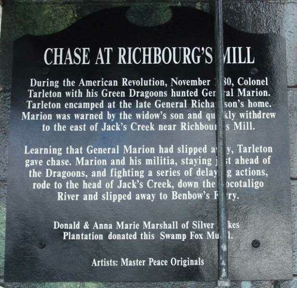 CHASE AT RICHBOURG’S MILL MEMORIAL  MURAL PLAQUE