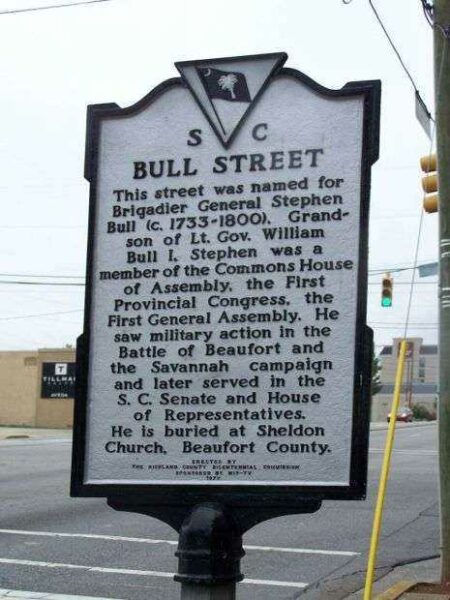 BULL STREET REVOLUTIONARY WAR MEMORIAL MARKER