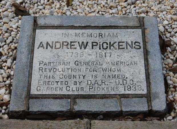 GENERAL ANDREW PICKENS REVOLUTIONARY COMMANDER MEMORIAL PLAQUE