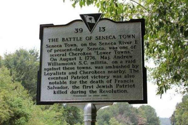 THE BATTLE OF SENECATOWN WAR MEMORIAL MARKER FRONT