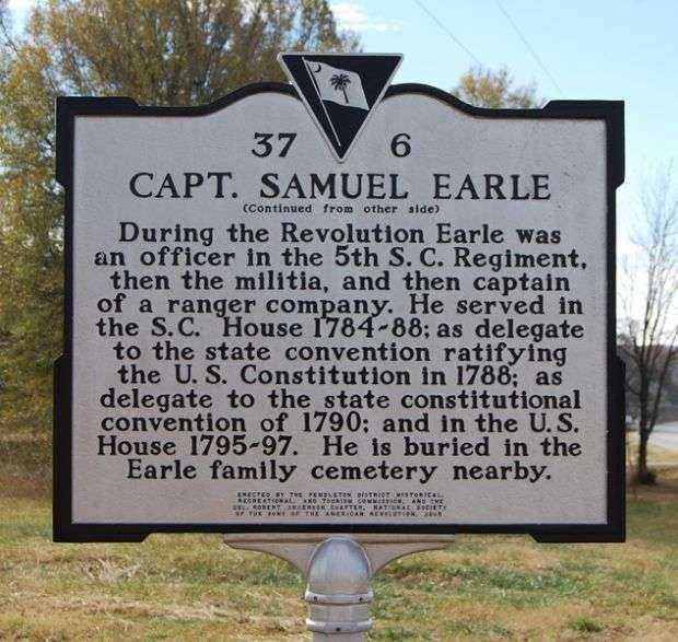 CAPT. SAMUEL EARLE REVOLUTIONARY SOLDIER MEMORIAL MARKER
