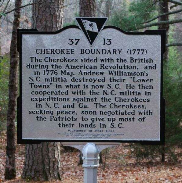 CHEROKEE BOUNDARY (1777) REVOLUTIONARY WAR MEMORIAL MARKER
