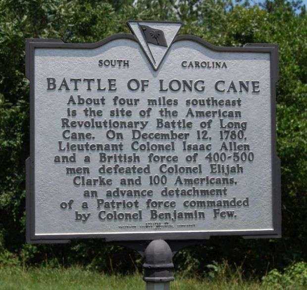 BATTLE OF LONG CANE REVOLUTIONARY WAR MEMORIAL MARKER