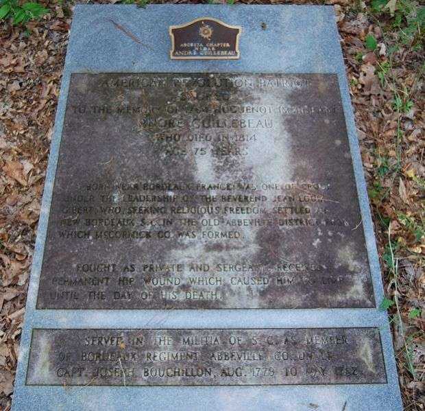 AMERICAN REVOLUTION PATRIOT ANDRE GUILLEBEAU MEMORIAL