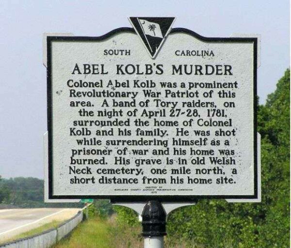 ABEL KOLB’S MURDER REVOLUTIONARY WAR MEMORIAL MARKER