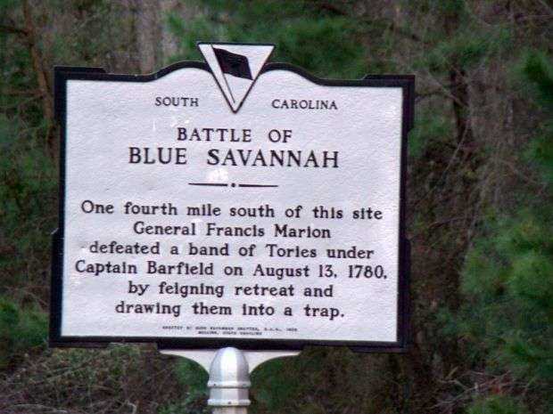 BATTLE OF BLUE SAVANNAH REVOLUTIONARY WAR MEMORIAL MARKER