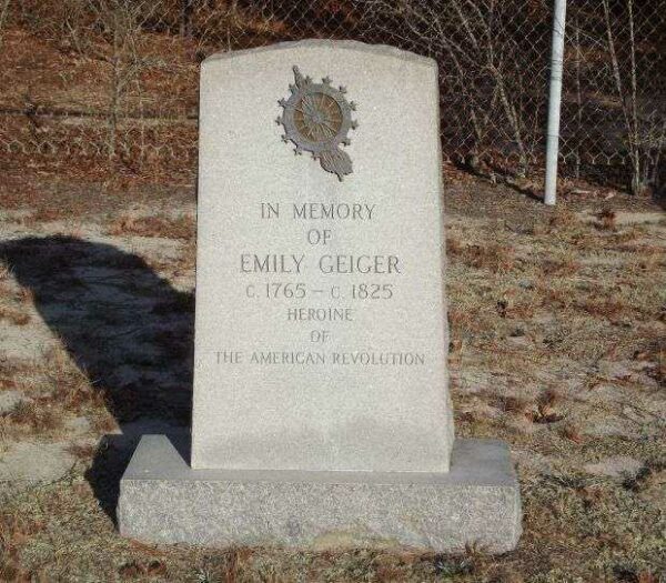 EMILY GEIGER HEROINE OF THE AMERICAN REVOLUTION MEMORIAL