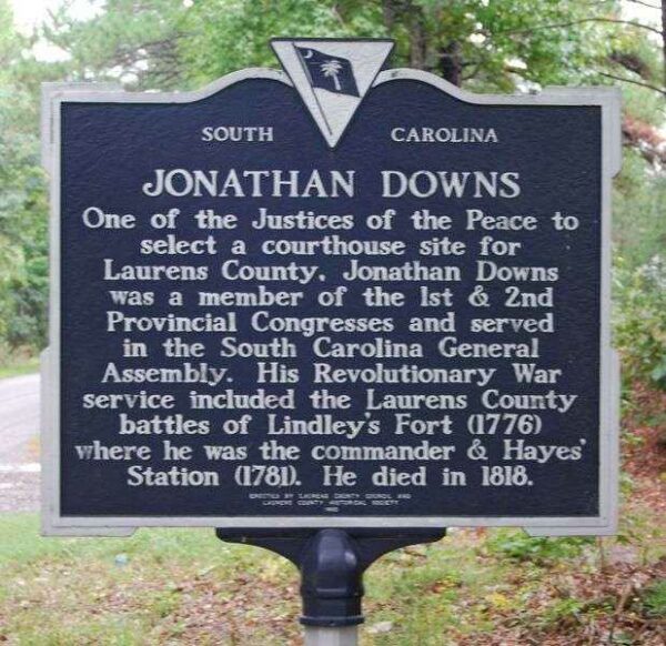 JONATHAN DOWNS REVOLUTIONARY SOLDIER MEMORIAL MARKER