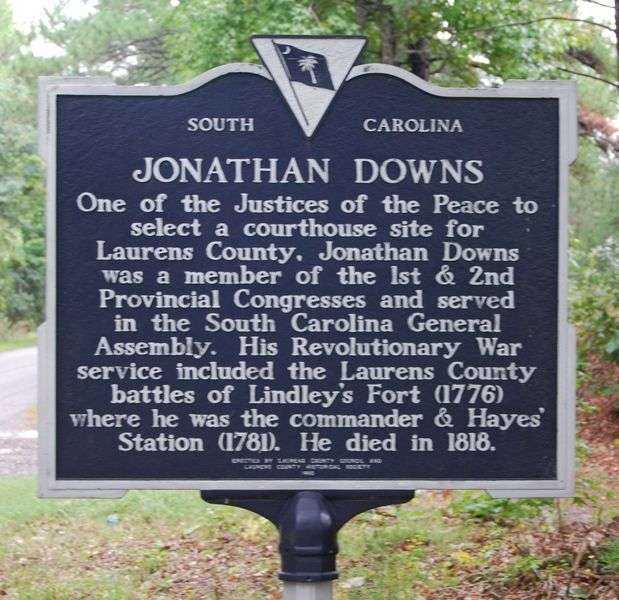 JONATHAN DOWNS REVOLUTIONARY SOLDIER MEMORIAL MARKER