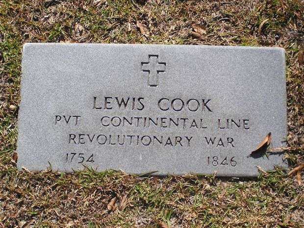 PVT LEWIS COOK REVOLUTIONARY WAR MEMORIAL CENOTAPH