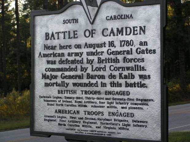BATTLE OF CAMDEN REVOLUTIONARY WAR MEMORIAL MARKER