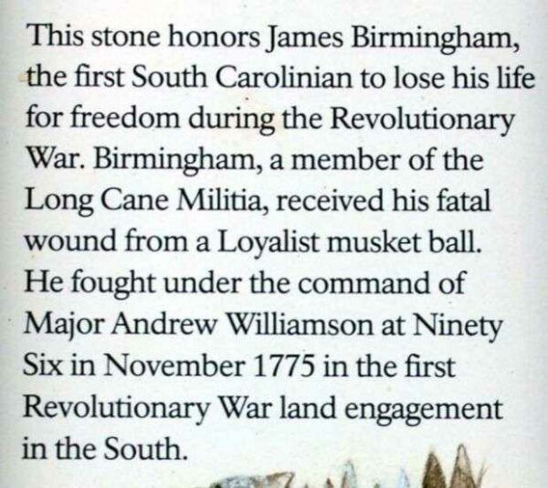 MONUMENT TO JAMES BIRMINGHAM CLOSEUP