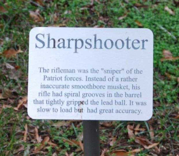 SHARPSHOOTER REVOLUTIONARY WAR MEMORIAL PLAQUE