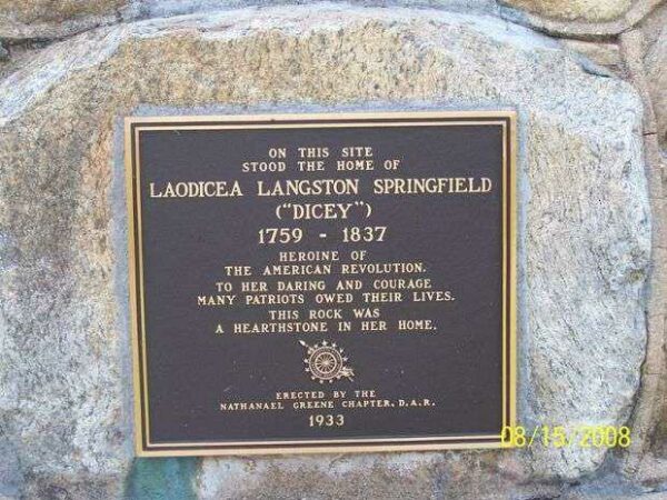LAODICEA LANGSTON SPRINGFIELD REVOLUTIONARY HEROINE MEMORIAL