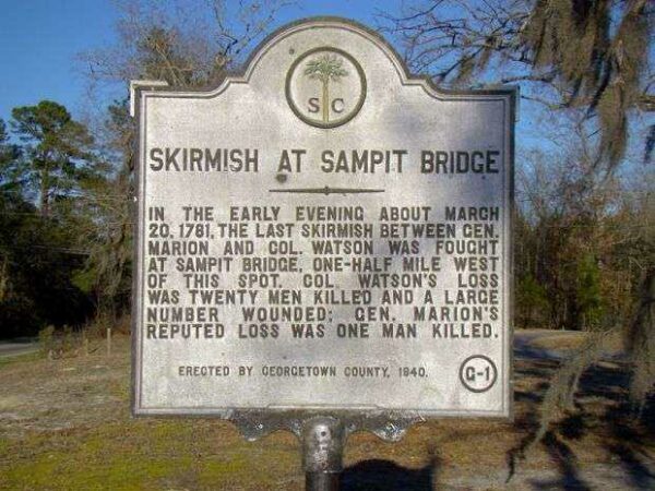 SKIRMISH AT SAMPIT BRIDGE MEMORIAL MARKER