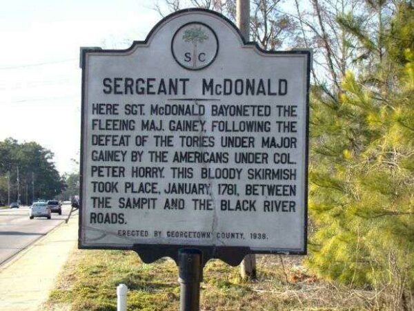 SERGEANT MCDONALD REVOLUTIONARY SOLDIER MEMORIAL MARKER