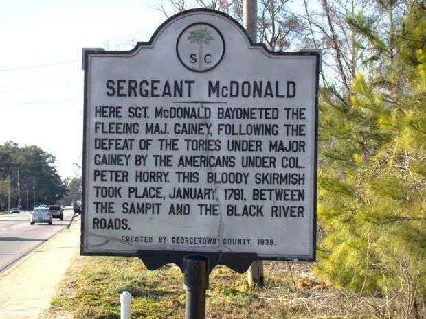 SERGEANT MCDONALD REVOLUTIONARY SOLDIER MEMORIAL MARKER