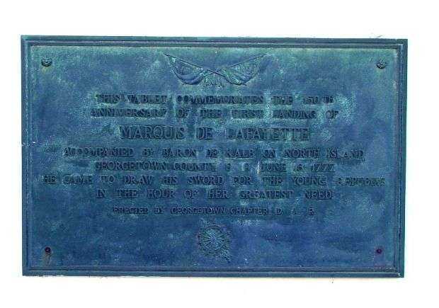 MARQUIS DE LAFAYETTE REVOLUTIONARY WAR MEMORIAL PLAQUE