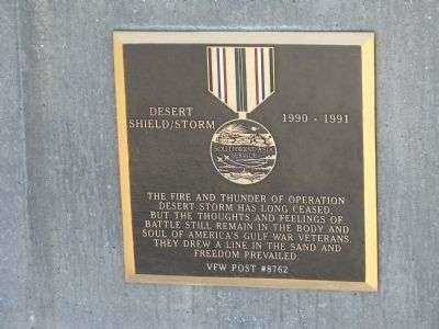 VETERANS PLAZA DESERT STORM/SHIELD MEMORIAL PLAQUE