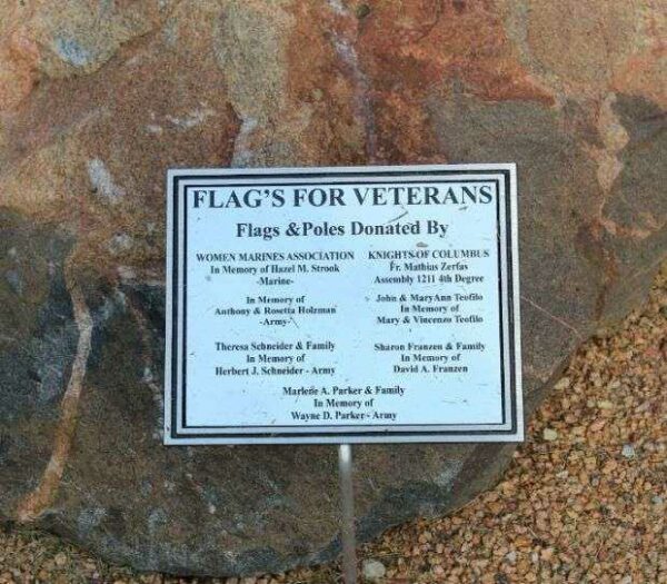 FLAG’S FOR VETERANS MEMORIAL PLAQUE